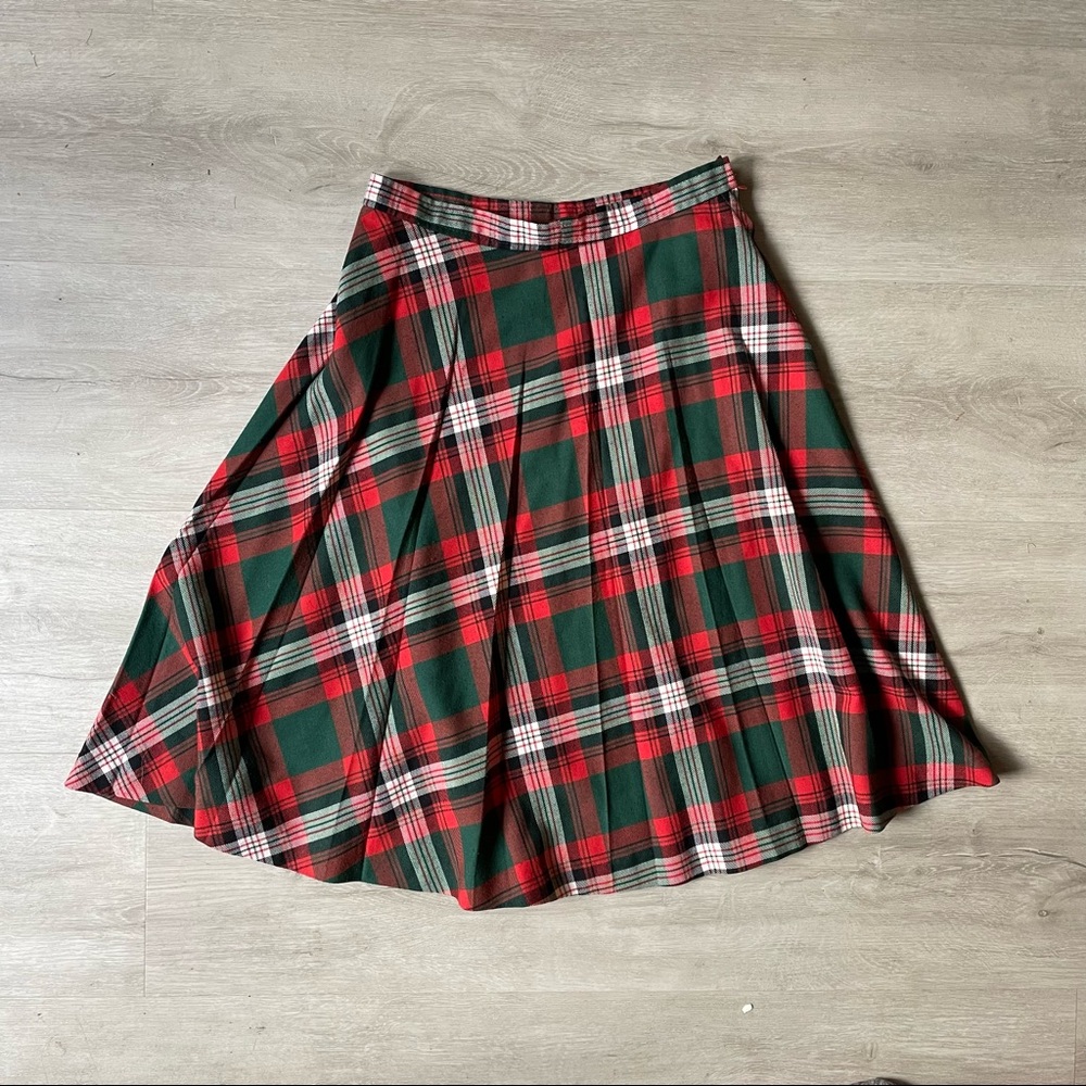 Vintage Christmas Plaid Skirt - Picture 1 of 2